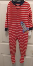 BOYS CARTER'S ONE PIECE STRIPED FOOTIE SLEEPWEAR 2T