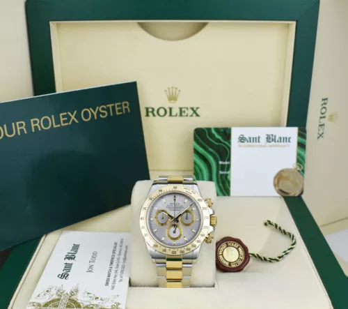 ROLEX - 40mm 18kt Gold & Stainless Steel DAYTONA Slate Index 116523 - SANT BLANC