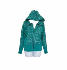 Zella Womens Scuba Hoodie Jacket Slim Size Medium Full Zip Space Dye Thumb Hole.