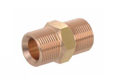 Pressure Washer & Hydraulic Brass Male x Male Coupling 3/8"M x M22M Pressure Washer & Hydraulic Brass Male x Male Coupling 3/8"M x M22M