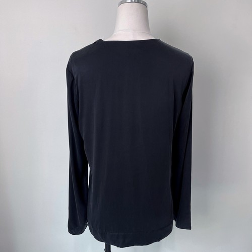 PAUW AMSTERDAM Black 94% Silk Satin/6% Elastane Stretch Top, Tunic 1/S - Picture 4 of 10