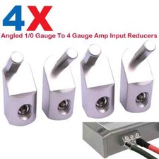 4Pcs Car Power Wire Reducer Offset Angled 1/0 Gauge To 4 Gauge Amp Input Reducer