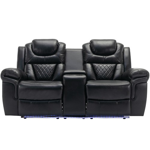 3 Pieces Recliner Sofa Sets Home Theater Seating Manual Recliner Chair - Picture 17 of 21