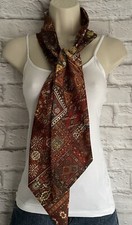 Vintage Scarf Cathy 1000 Oaks Brown Oblong 4" x 61" USA