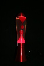Lavalampe BIG-RED - klar / rot Lavaleuchte Lava Lampe Leuchte Lawalampe 