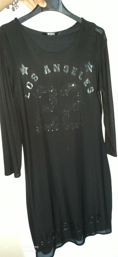 Vestito Donna imperfect nero con trasparenze e maniche a tre quarti - Foto 2 di 4