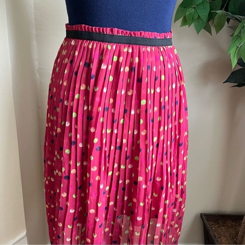 Xhilaration Polka Dot Pleated Dress Blue Pink Sz S - Picture 12 of 16