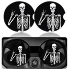 2Pcs Ceramic Skull Car Coasters Halloween Gift Decoration Party Car Cup Holder B