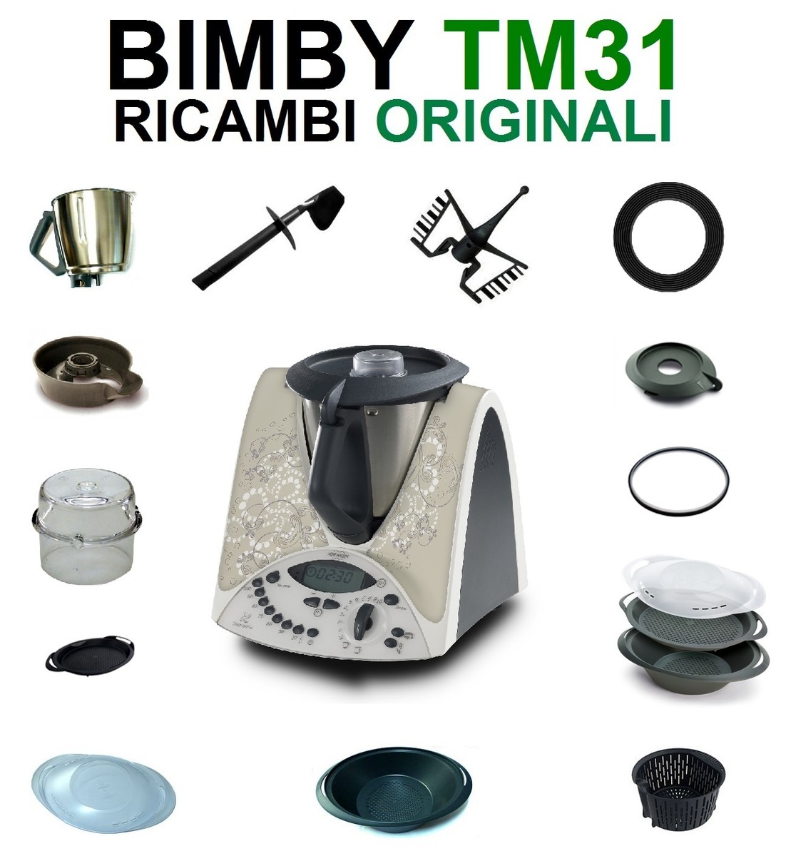 ANBOO Farfalla Per Bimby TM5 TM6 TM31 - Accessorio Mixer Con Spazzola, ABS Alimentare