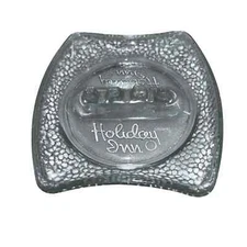 Holiday Inn Hotel Embossed Letters 5.5” Glass Ashtray Vintage