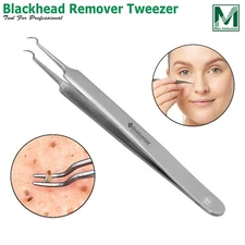 Curved Tweezers Blackhead Remover Pimple Extractor Popper Acne Blemish Comedone