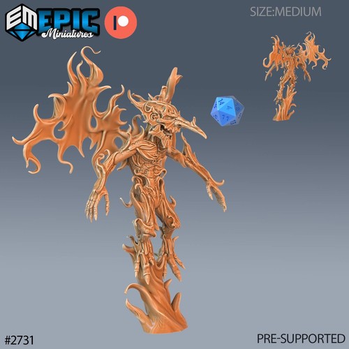Fire Mephit Demon Dungeons and Dragons Miniature D&D, Fantasy Evil Monster 28mm - Picture 2 of 6
