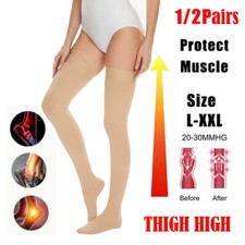 Compression Socks Men Women Thigh High Stockings Edema Diabetics Varicose Veins