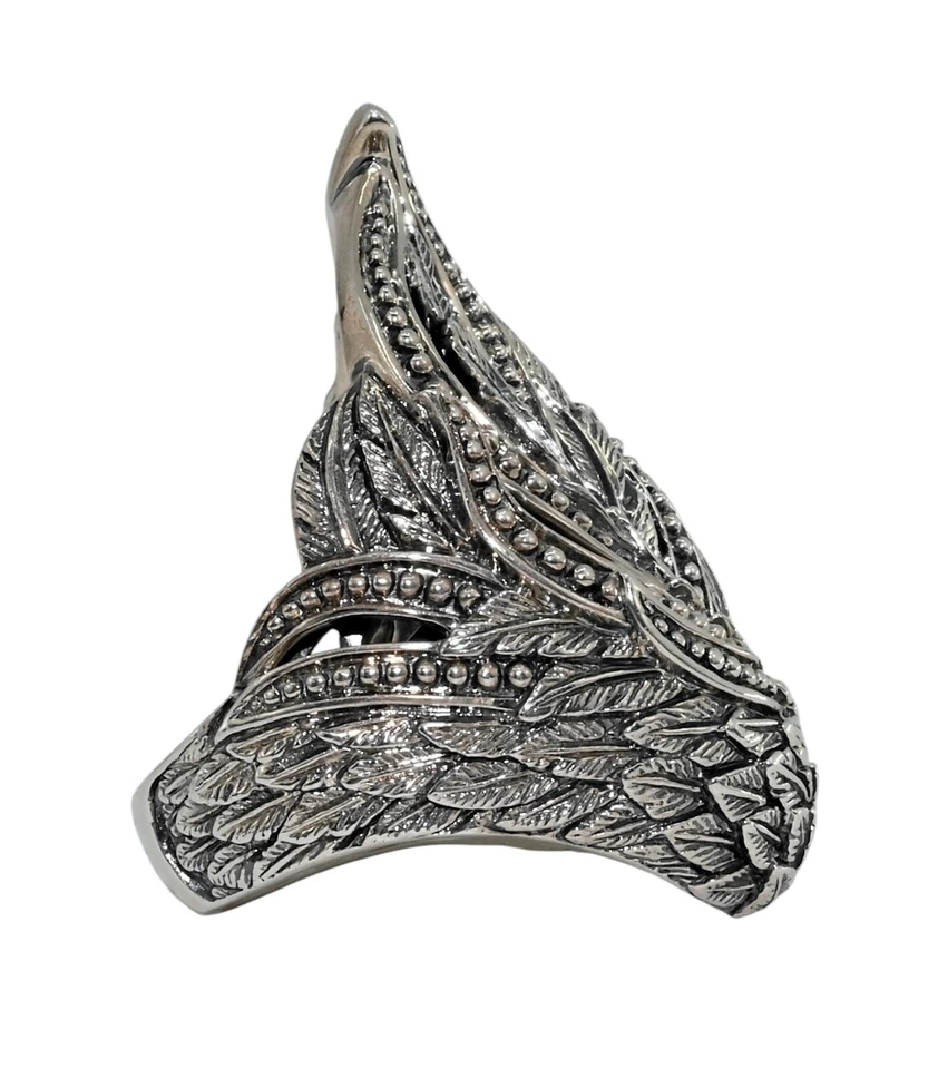 Anillo de ala de ángel detallado de plata esterlina 925 maciza de diseñador Scott Kay! Talla: 8! Foto 2 de 4