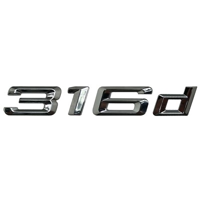 Silber Chrom 316d Heck Kofferraum Flach Auto Abzeichen Emblem Buchstabe Nummer für BMW