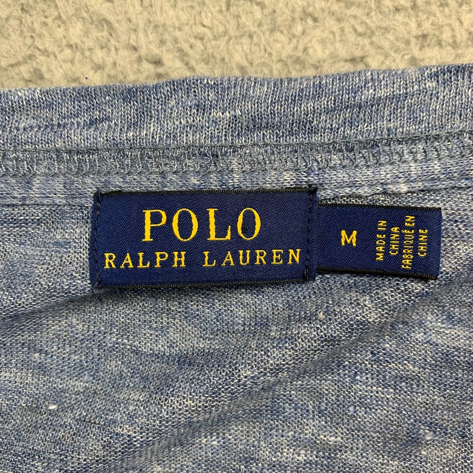 POLO RALPH LAUREN Sweater Womens Medium Cardigan Top Linen Blue eBay