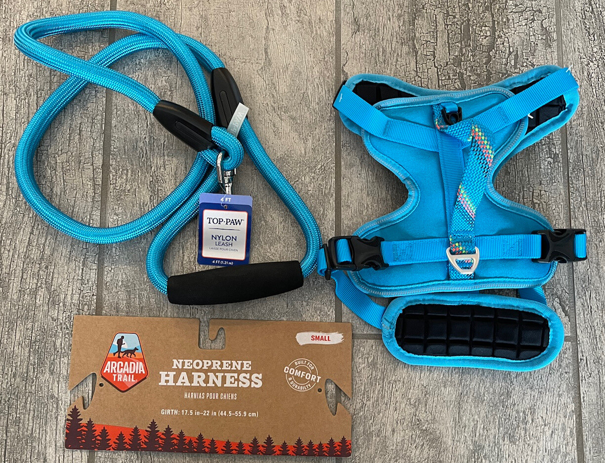 Arcadia Trail dog harness neoprene Reflect S blue w/4 ft Comfort Handle