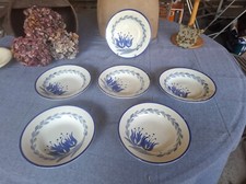 SIX ASSIETTES CREUSES FAIENCE GIEN DECOR chanteclair