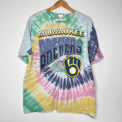 (Größe: XL) '47 Vintage Tubular Milwaukee Brewers MLB Baseball Tie Dye T-Shirt