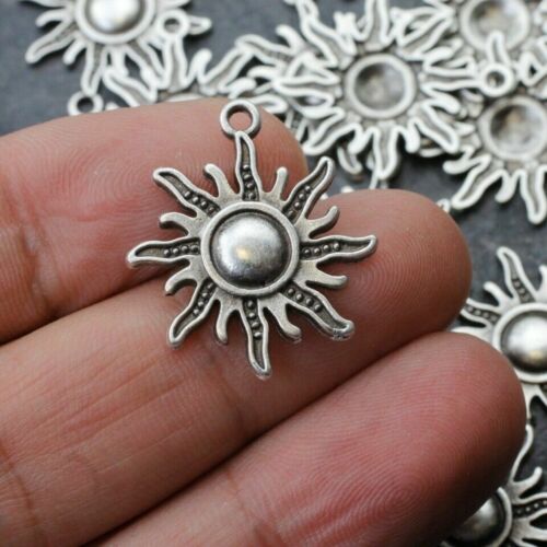 10 Anhänger Sonne, Charms, Metall, Antik Silber, DIY Schmuck basteln ZM723 - Picture 7 of 9