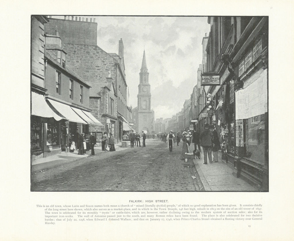 Falkirk: High Street. Scotland 1900 old antique vintage print picture