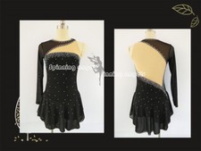 Adult Marvellous Ice Skating Figure skating Dress Gymnastics Costume Black