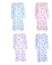 4 Pack Long sleeve 100 Cotton Nightgown Pajama Wear Sleepwear Cozy Lounge