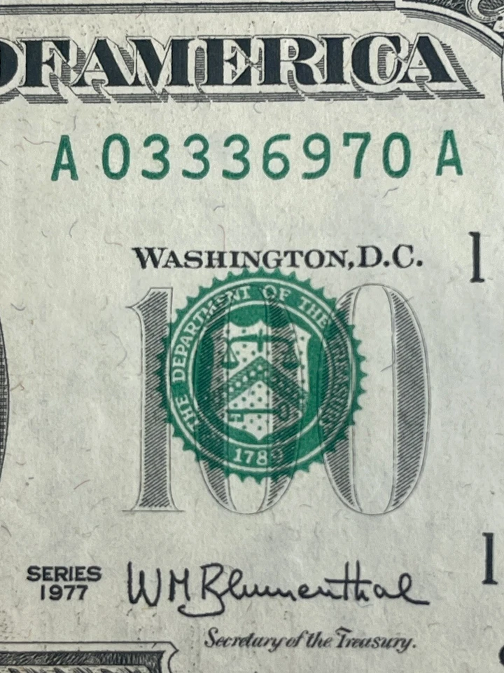 1977 $100 Hundred Dollar Bill Federal Reserve Note  Boston, MA - Image 3 of 4