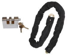 Image of 1.5 metre Long 10 mm Case Hardened Steel Chain - Double Slotted Padlock & 3 Keys
