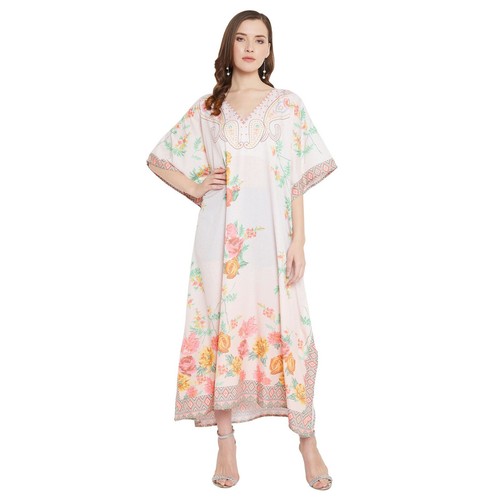 Women Plus Size Loose Kaftan Tunic Dress Hippy Kimono Sleeve Caftan Tunic Tops - Picture 130 of 809