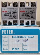 Fotek Solid State Relay SSR-60DA Module 3-32 VDC to 24-380 VAC, 60A max