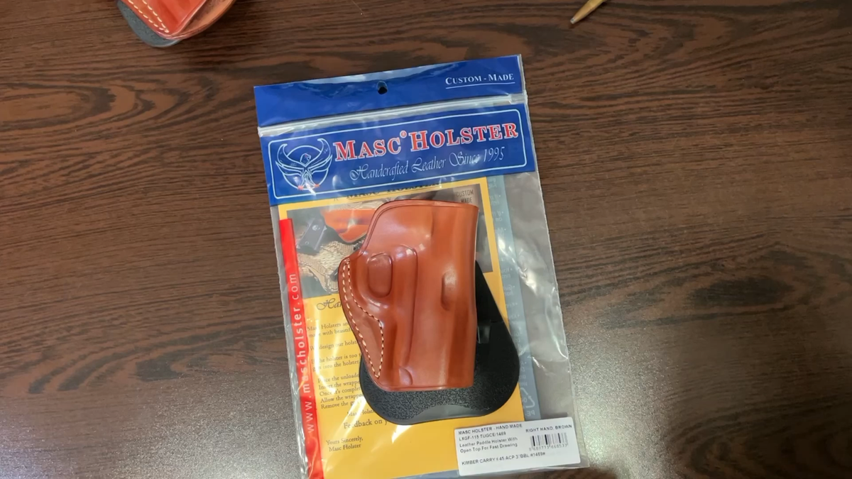 Premium Leather OWB Paddle Holster For Springfield XD-Sub Compact - Right Hand Brown