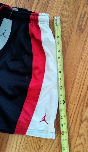 Vintage Nike Air Jordan Black Red & White Basketball Shorts Size S New w Tag - Picture 6 of 8