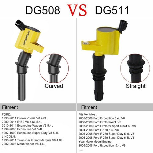 8 Pack DG508 Ignition Coil For Ford F150 Expedition 2000 2001 2002-2004 4.6/5.4L - Picture 5 of 11