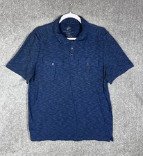 Rock Republic The Iconic Polo Shirt Men Size Large Blue Space Dye Short Sleeve