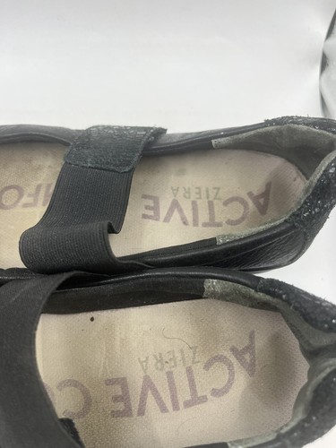 ZIERA Active Comfort Size 8 Black Mary Jane Style Flat Shoes Hook And Eye Close - Picture 10 of 13