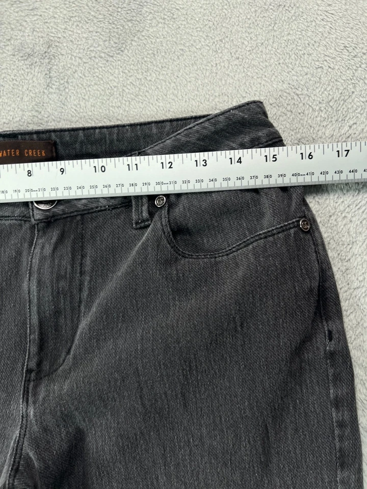 Pantalones para mujer 8 Coldwater Creek gris chino tiro medio acampanados elásticos Foto 4 de 4