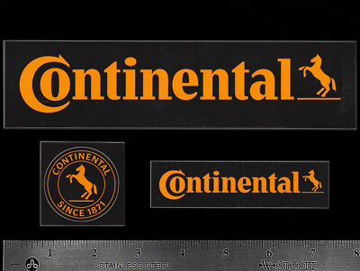 CONTINENTAL TIRES - Set of 3 Original Vintage Racing Decals/Stickers