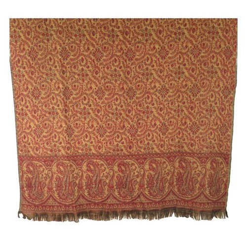 Throw/Shawl | Yak + Sheep Wool Blend | Nepal |Handmade | Paisley Design| Red` - Picture 5 of 5