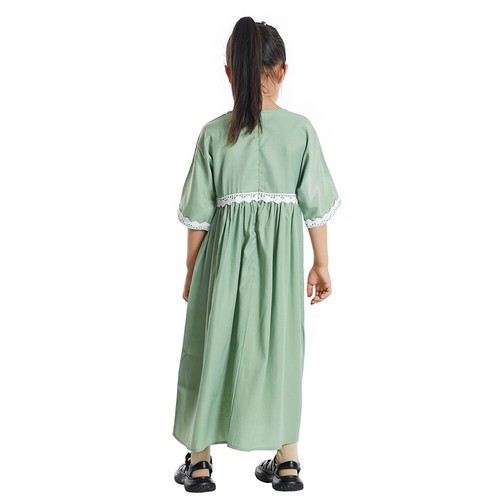 Children Kaftan Abaya Kids Girls Long Dress Muslim Robe Modest Islamic Robe Gown - Picture 164 of 256