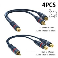 4xRCA 1 Female to 2 Male/1 Male to 2 Female Audio Y-Converter Splitter Adapter