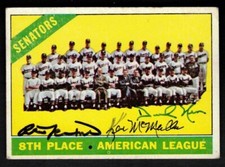 1966 Topps Giants Team Card #194 Autographed Pete Richert/Dick Nen/Ken McMullen