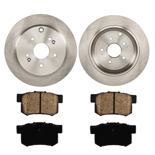 Rear Disc Brake Rotors Ceramic Brake Pads For Honda CR-V 2012-2015 2016 - Foto 1 di 9