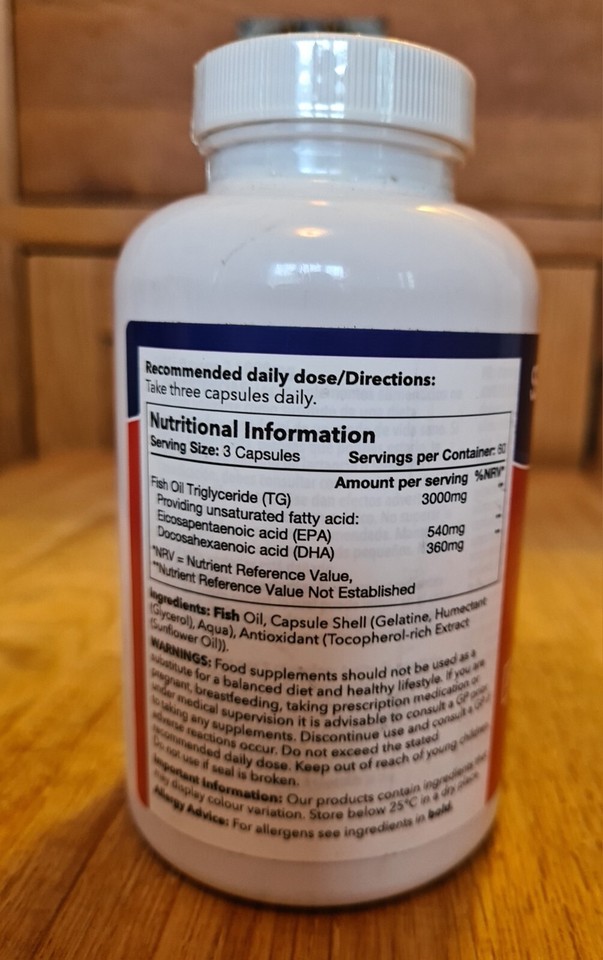 Simply Supplements Omega 3 1000mg Fish Oil Capsules 180 Count