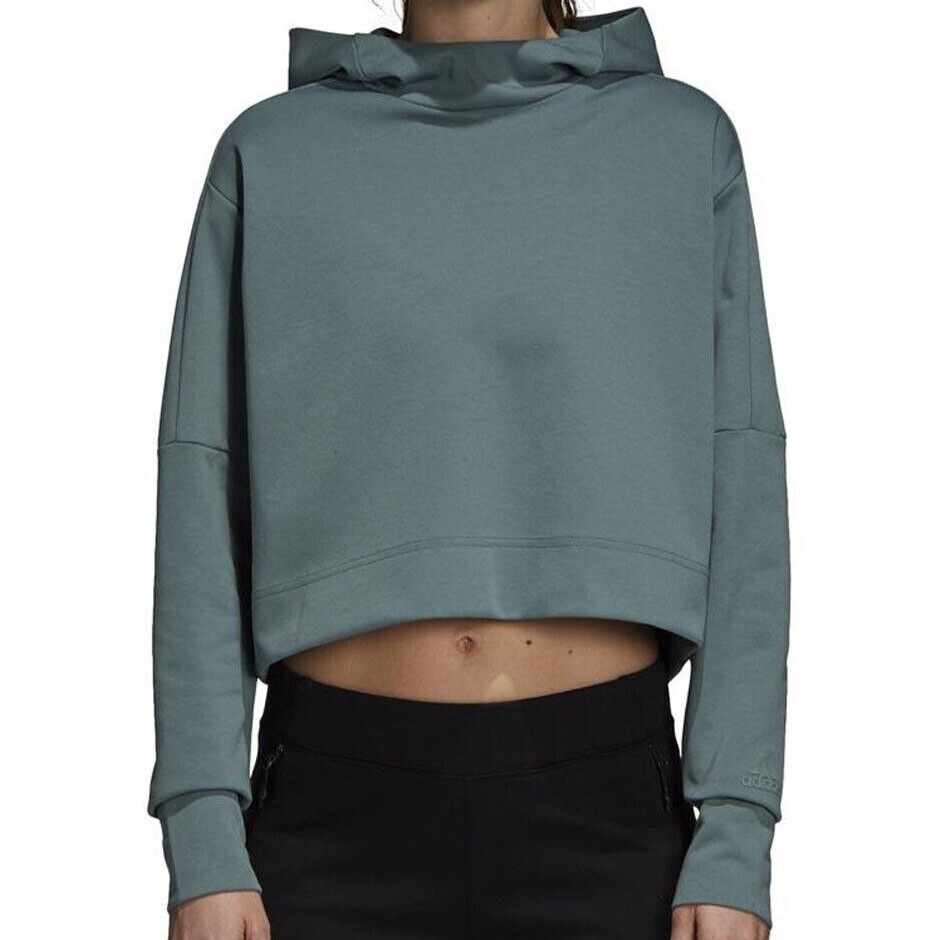 Adidas Dark Sage Green Boxy Pullover ID Glory Hoodie Sweater