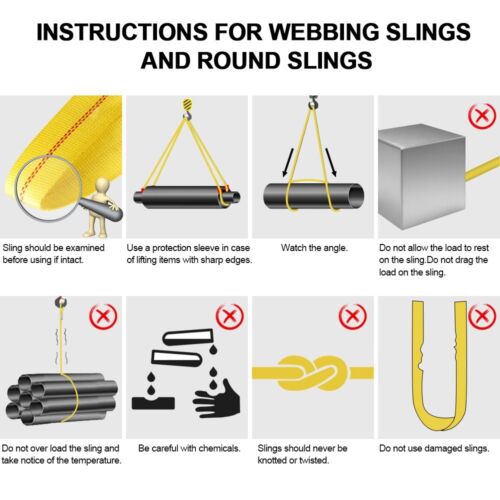 Lifting Sling Straps Heavy Duty Flat Loops 6600Lbs Straps Rope 2inch by 6 Feet - Picture 8 of 12
