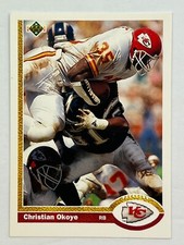 FREE SHIPPING-MINT-1991 Upper Deck Kansas City Chiefs #176 Christian Okoye  C1