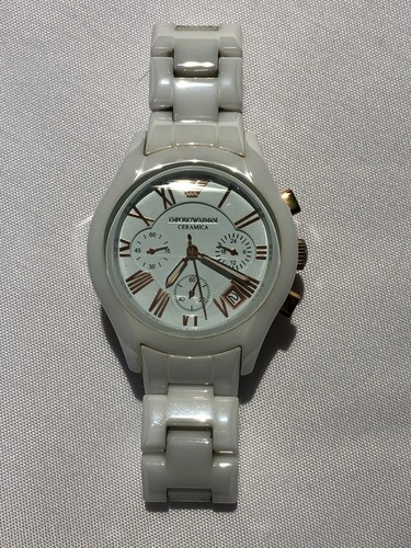 EMPORIO ARMANI Ceramica AR1417 Women's Quartz Watch White - Picture 2 of 7