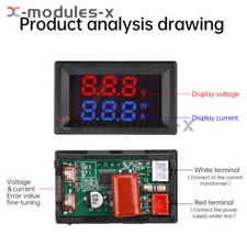 High Precision Dual Digital AC Voltage Current Power Meter AC 90 380V 0 10A/30A