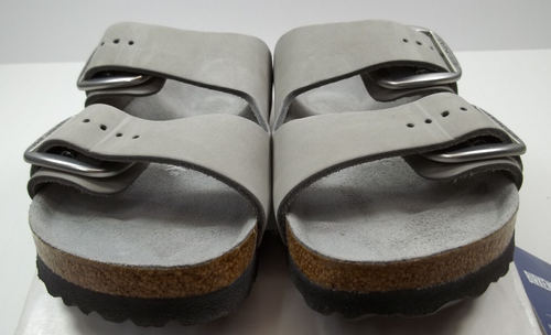 Birkenstock ARIZONA BIG BUCKLE Dove GRAY Nubuck Leather 38 NAR 7-7.5 Silver Grey - Picture 14 of 21